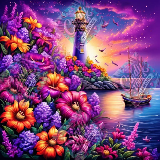 Le Phare aux Mille Fleurs 70x70 cm