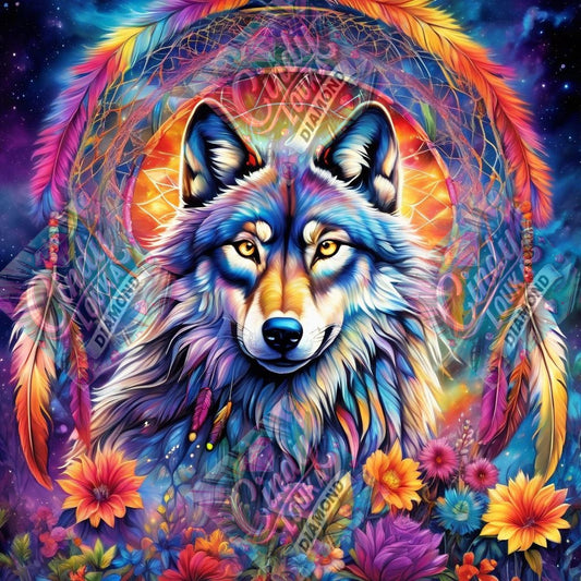 L'Esprit du Loup Cosmique 80x80 cm