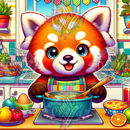 Marmite et Malice du Panda Roux 60x60 cm