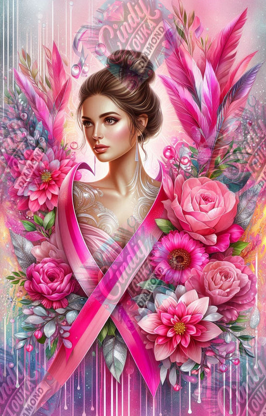 Au cœur Du Ruban Rose 60x80 cm