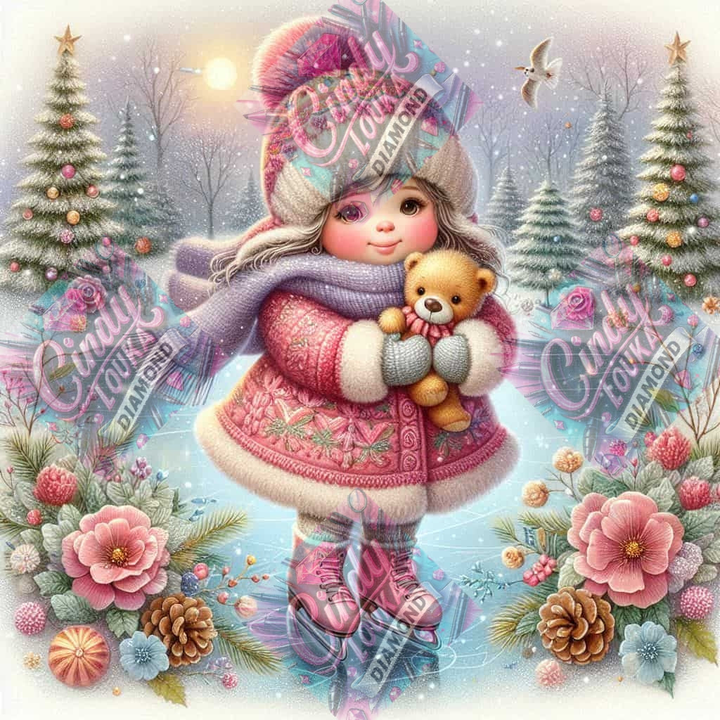 Douceurs d Hiver Sur La Glace 70x70 cm