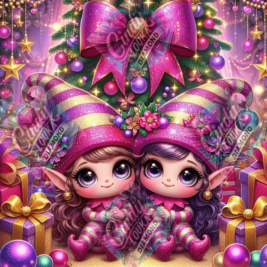 Magie Rose Sous Le Sapin 70x70 cm