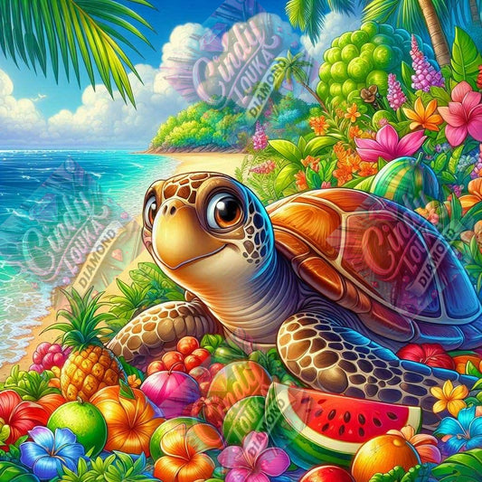 Soleil et Carapace 70x70 cm