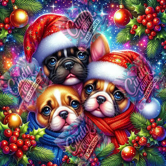 Petits cœurs de Noël 70x70 cm