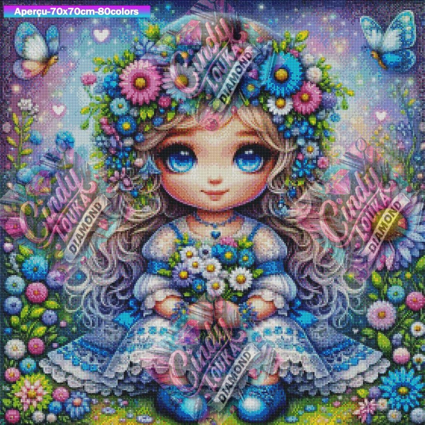 La Veilleuse des Fleurs 70x70 cm