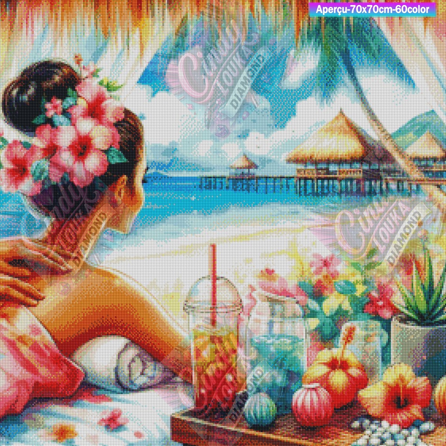 Échappée Relaxante aux Îles 70x70 cm
