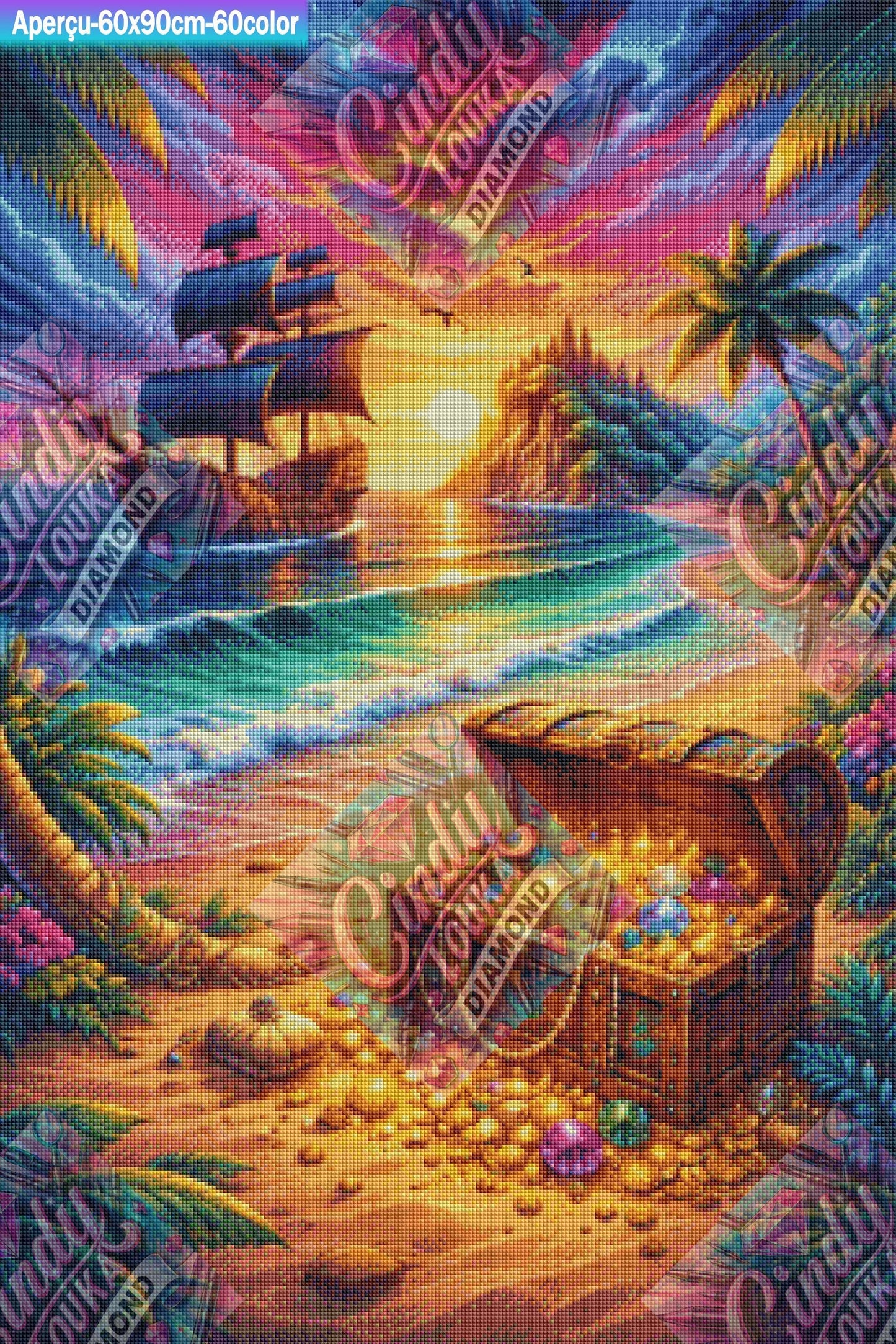 L’Île au Trésor 60x90 cm