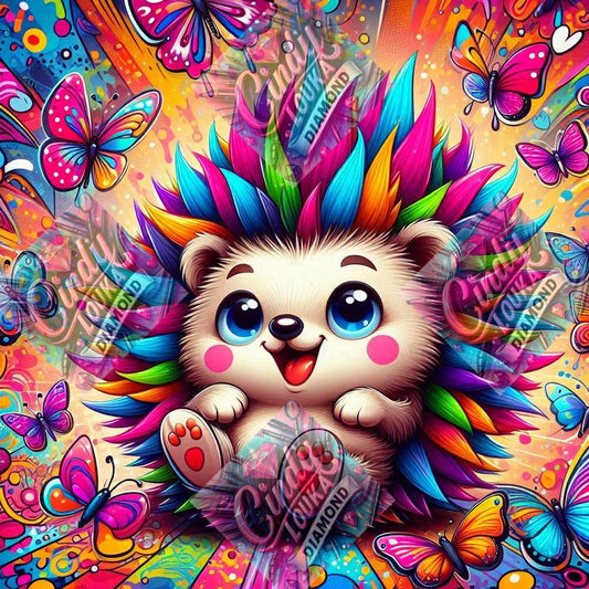 Hérisson aux 1000 couleurs 60x60 cm