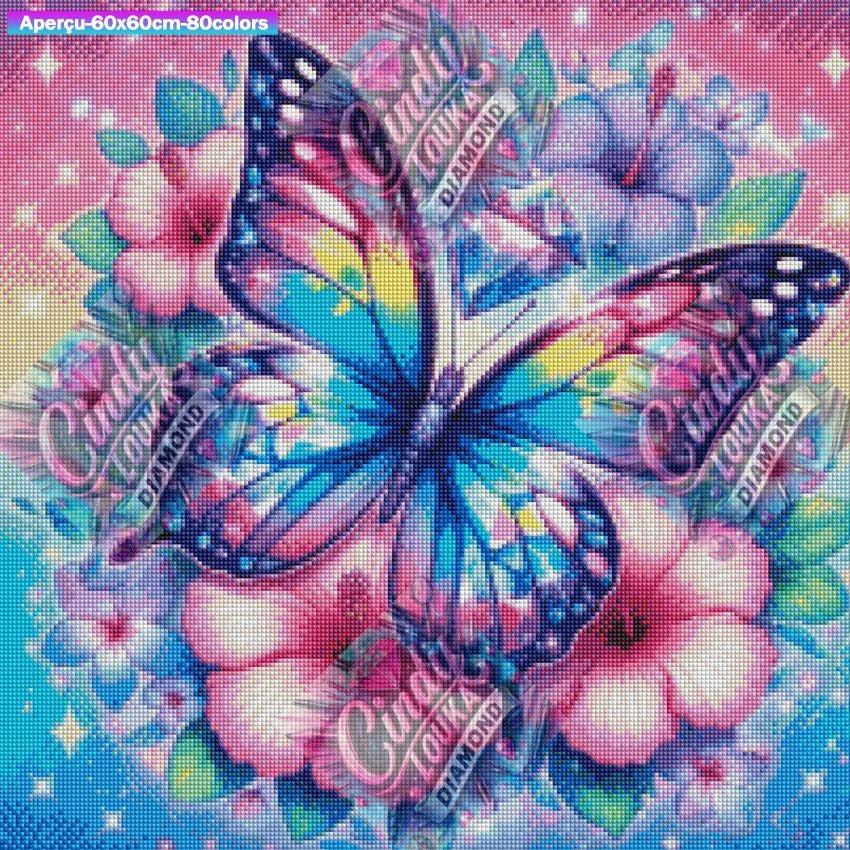 Eclat du Papillon Féérique 60x60 cm