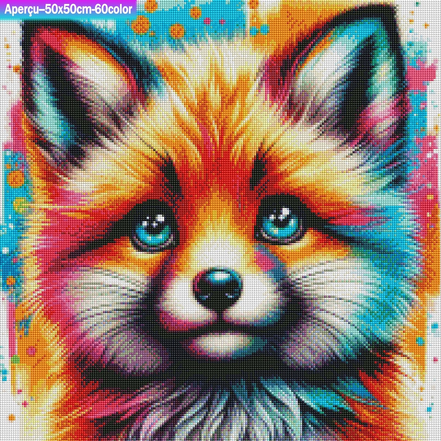 Regard Malicieux Du Renardeau 50x50cm