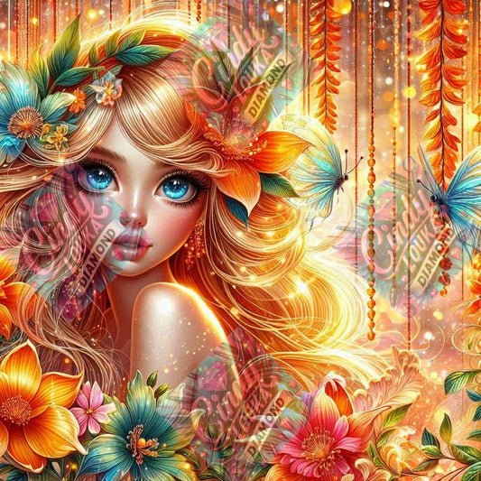 Fée aux Cheveux de Lumière 60x60 cm