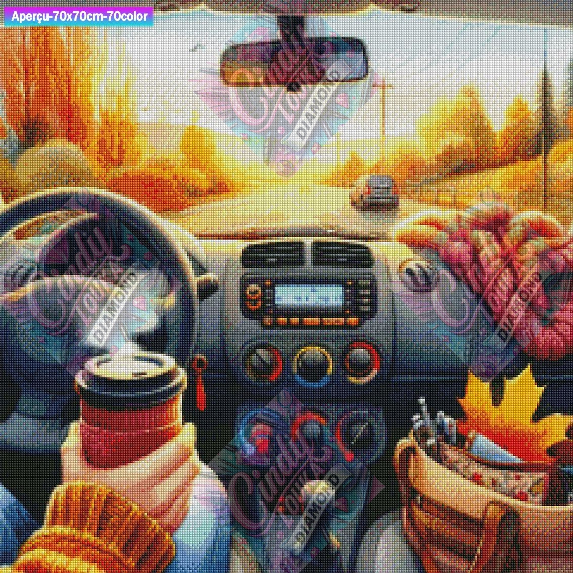 En Route vers l Automne 70x70 cm