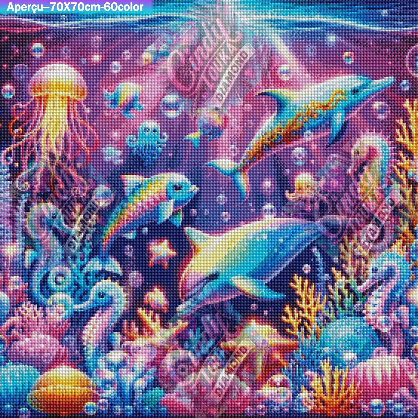 Féerie Sous Marine 70x70 cm