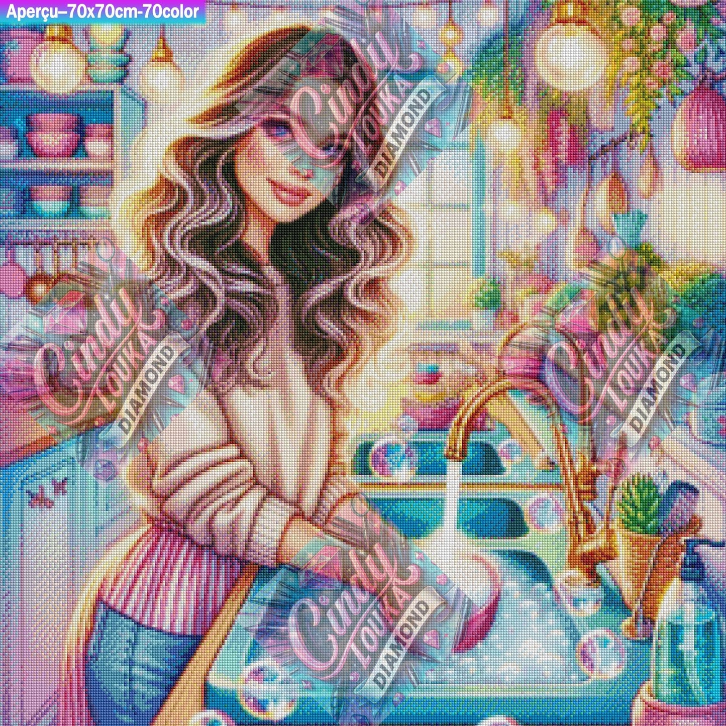 Au Cœur d une Cuisine Qui Sourit 70x70 cm