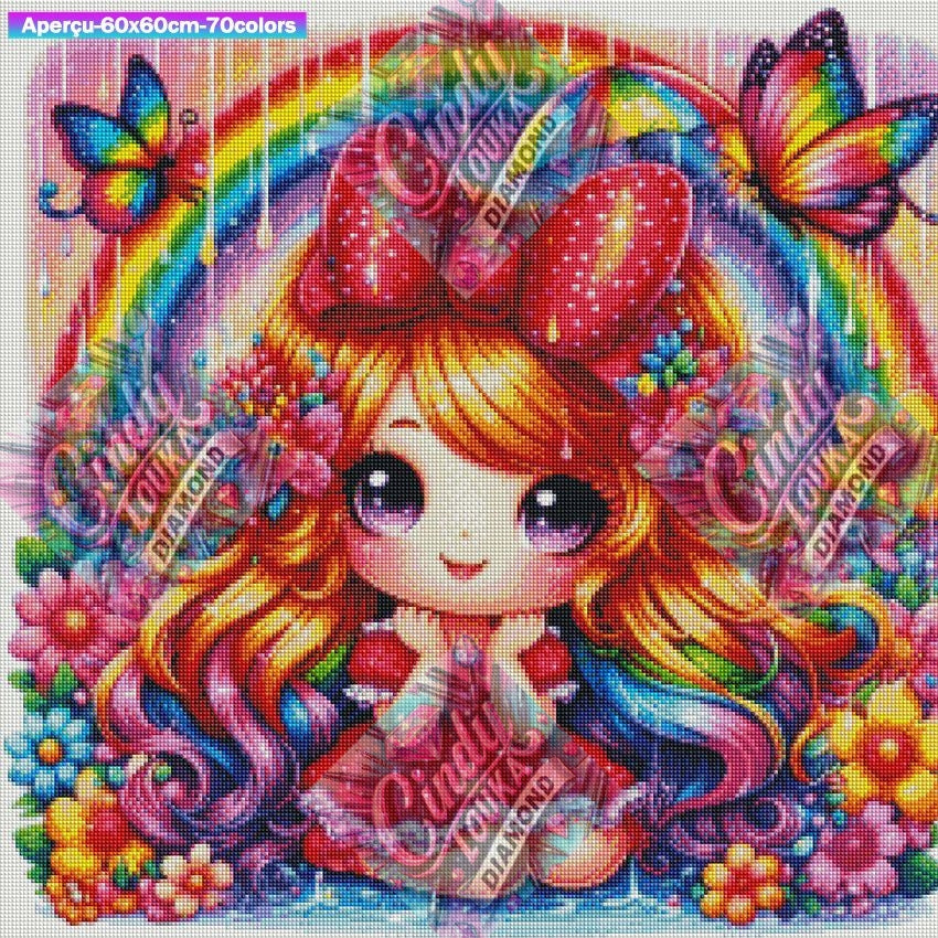 Miss Rainbow 60x60 cm
