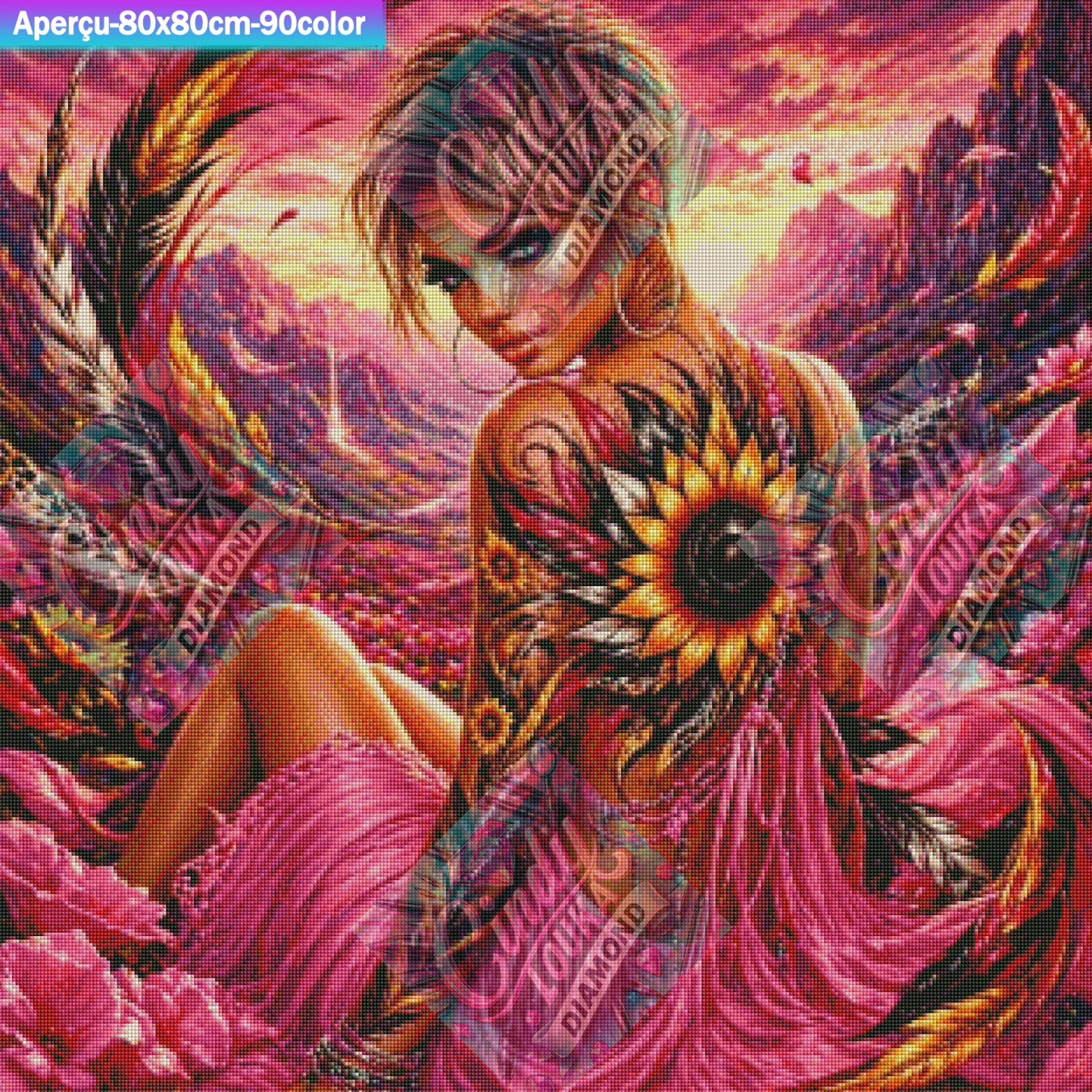 Rebelle au Soleil 80x80 cm