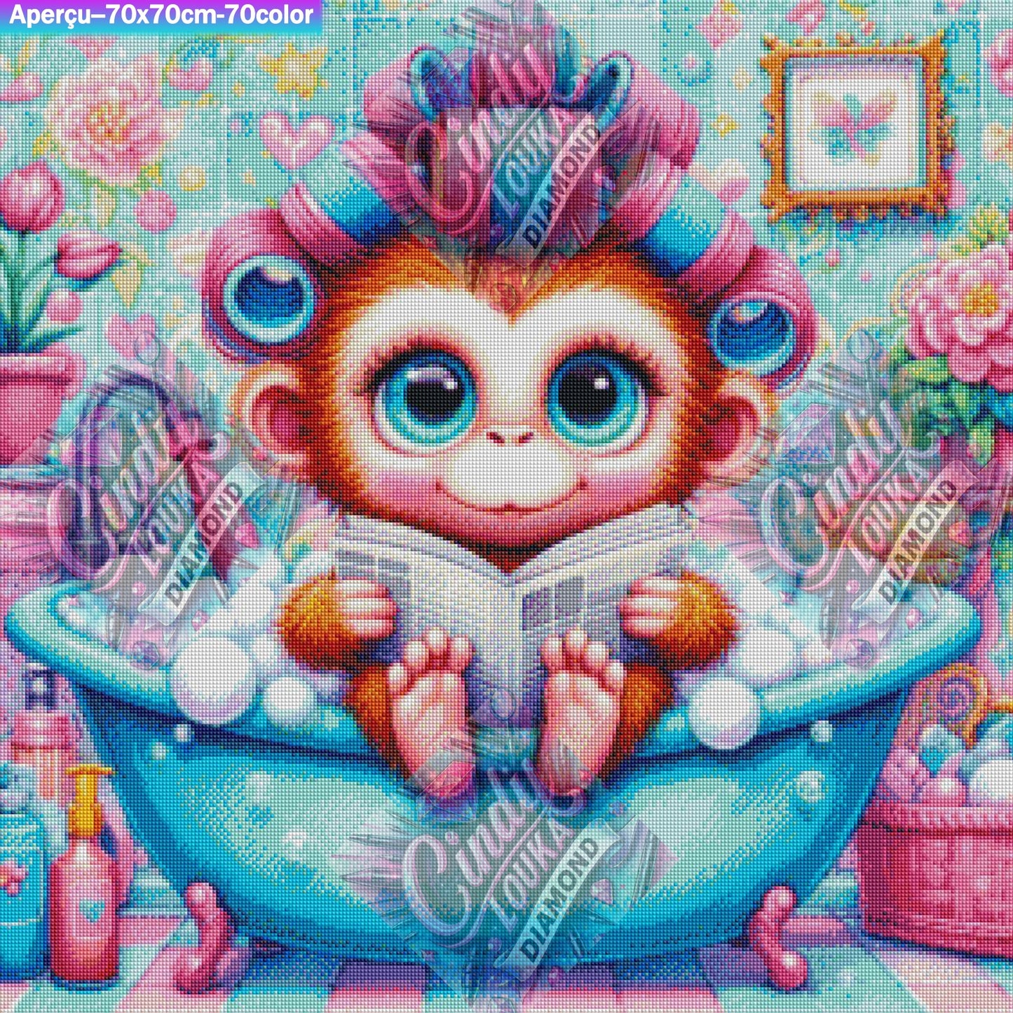 Bulles, Bigoudis et Malice 70x70 cm