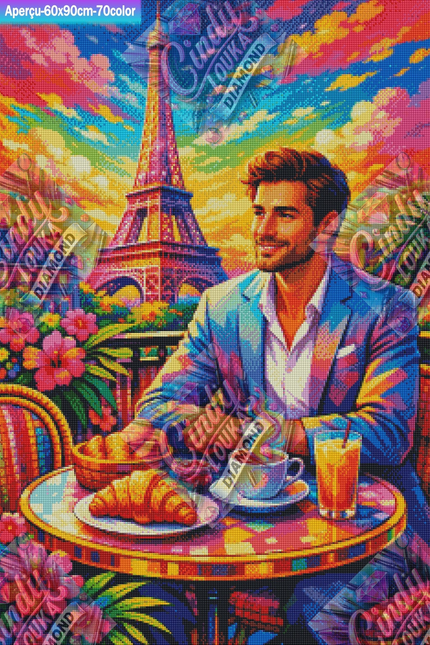 Petit-Déjeuner Chic à Paris 60x90 cm