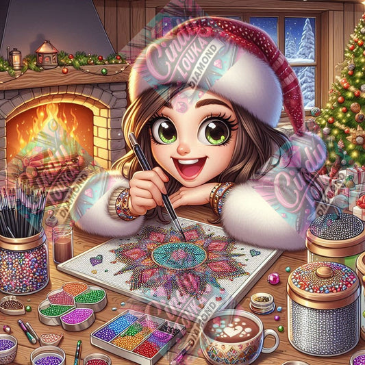 Création Sucrée pour un Noël Enchanté 60x60 cm