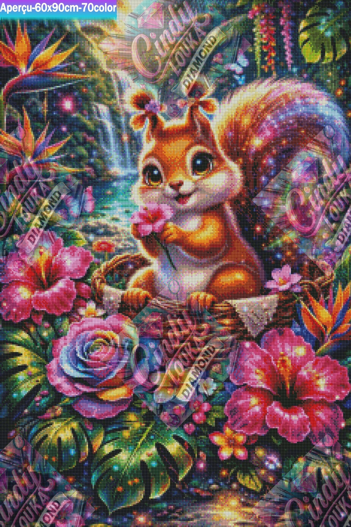 L’Écureuil des Tropiques Enchantés 60x80 cm
