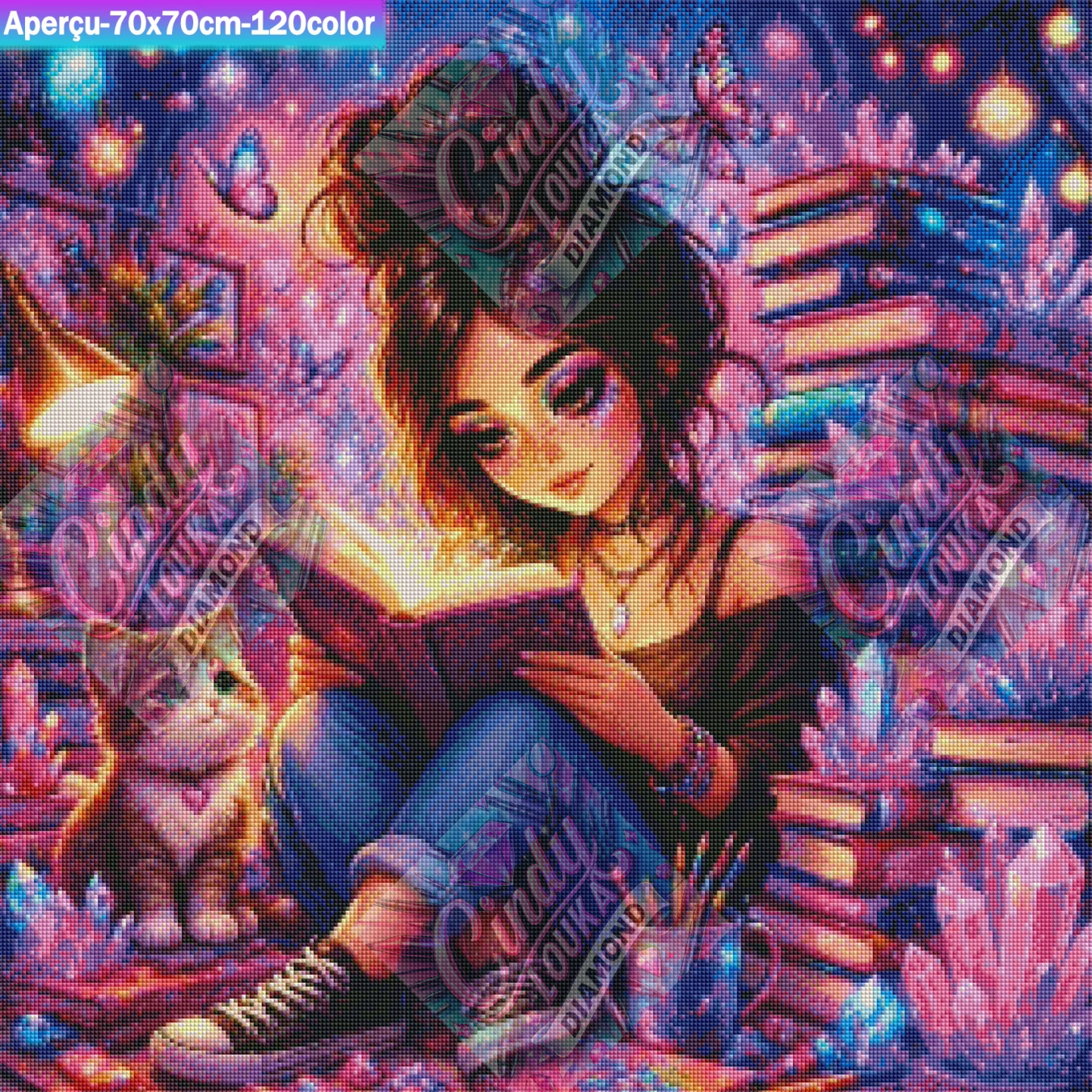 Juste Moi, mes Pensées et des Pages 70x70 cm