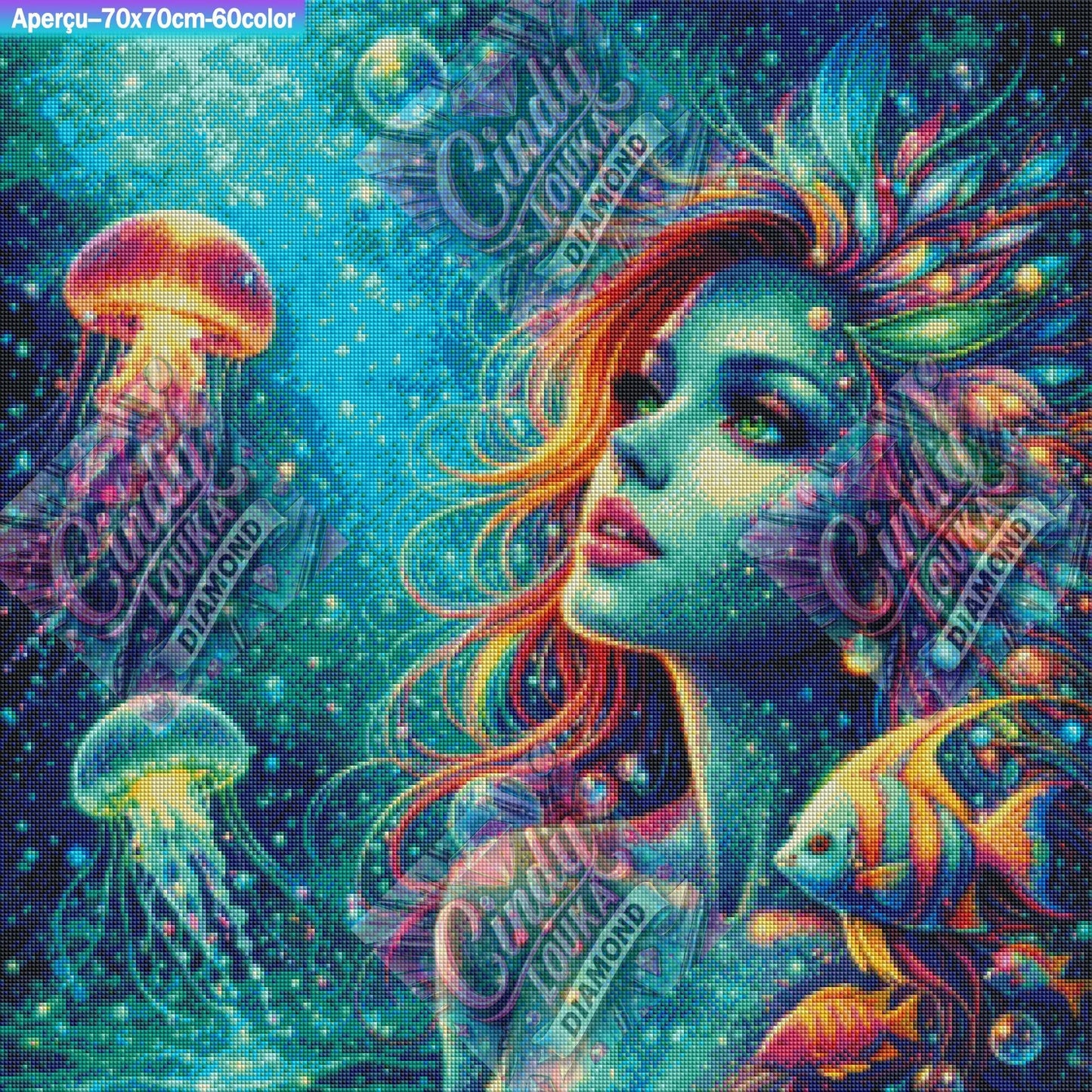 La Souveraine des Méduses 70x70 cm