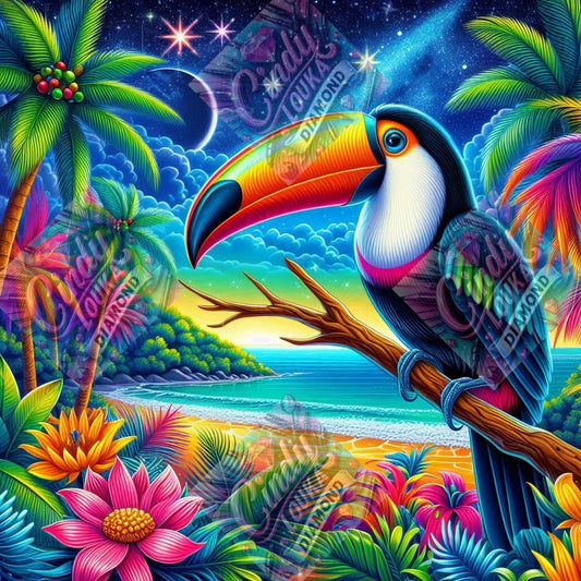 Toucan au Clair de Lune 50x50 cm