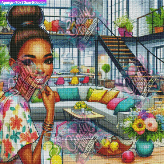 Ambiance Loft Colorée 70x70 cm