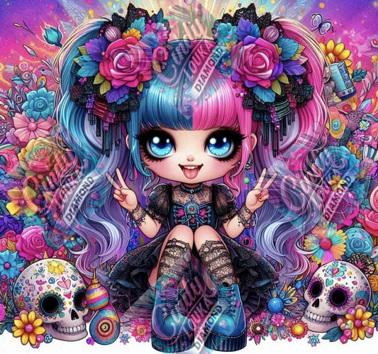 Petite Faucheuse en fleurs 70x70 cm