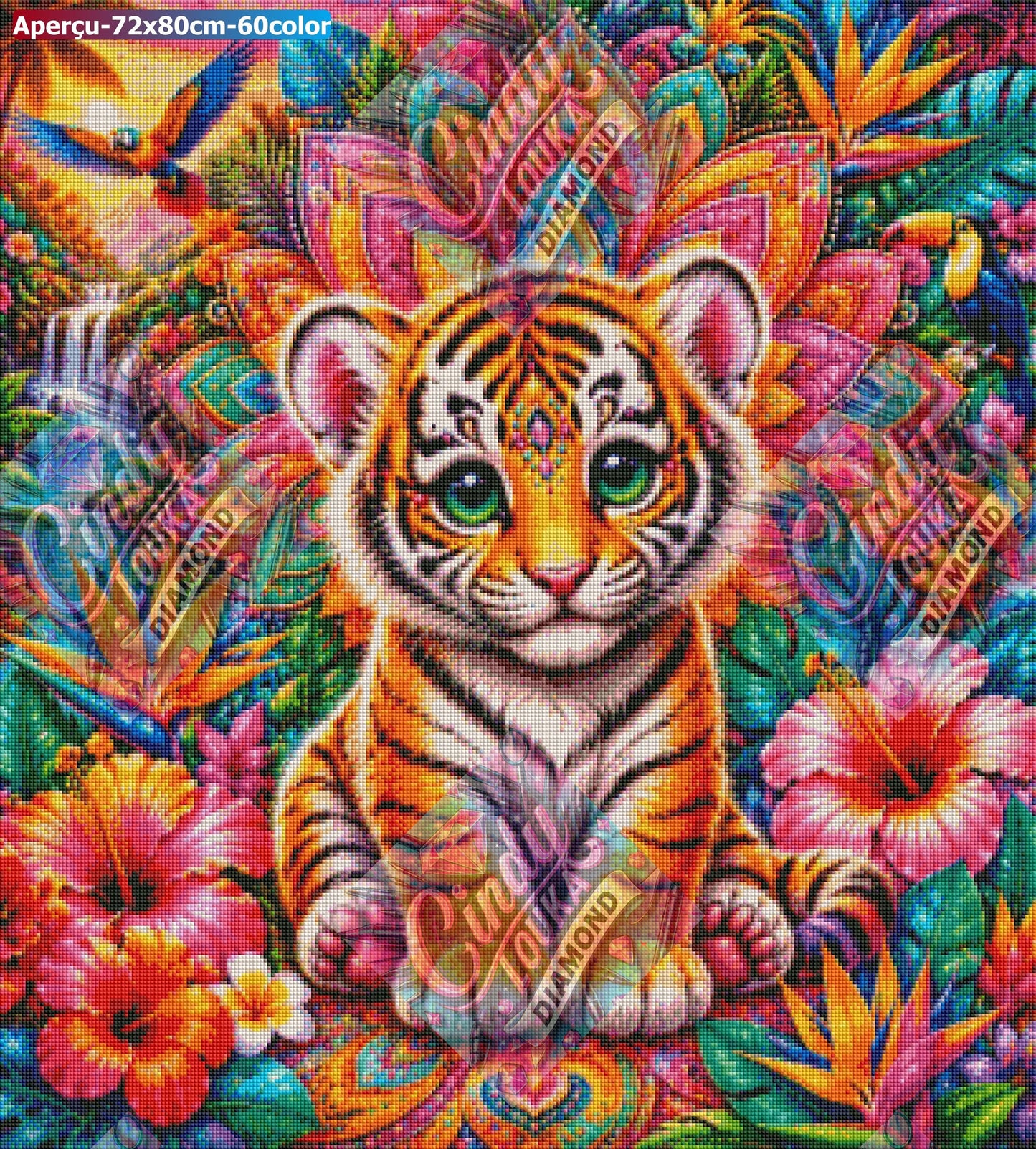 Mandala Tigre Sauvage 72x80 cm