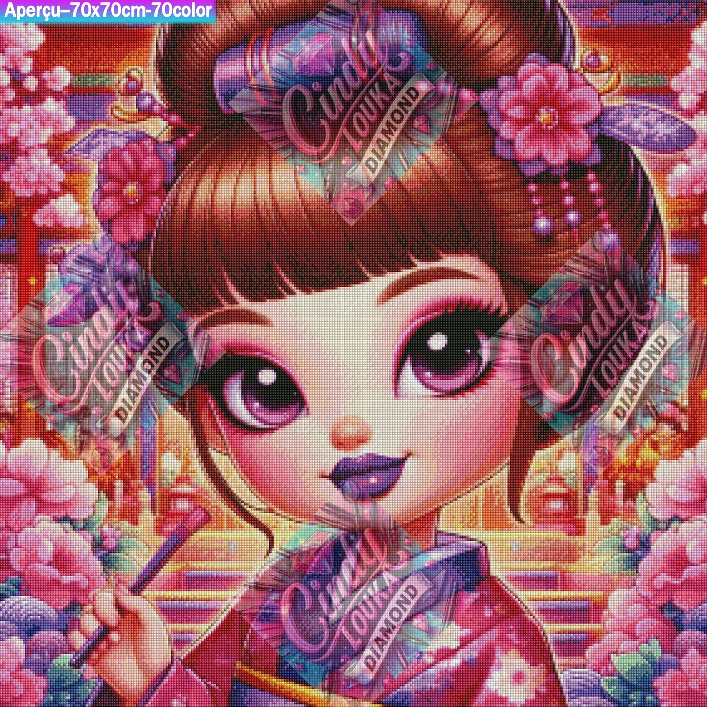 Beauté du Temple Pourpre 70x70 cm