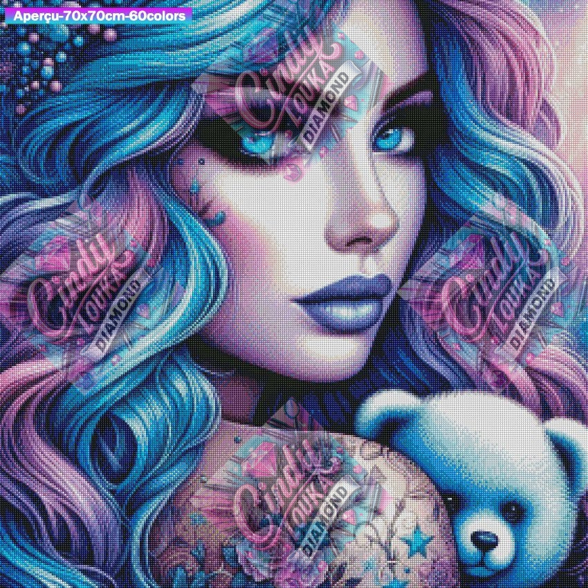 Bleu Melancolie 70x70 cm