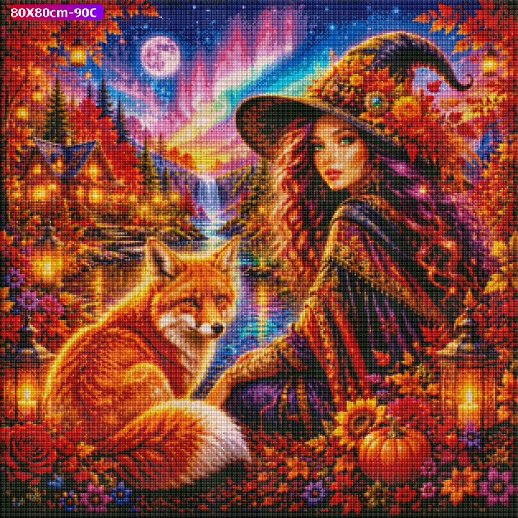 La Sorcière des Feuilles d'Or 80x80 cm