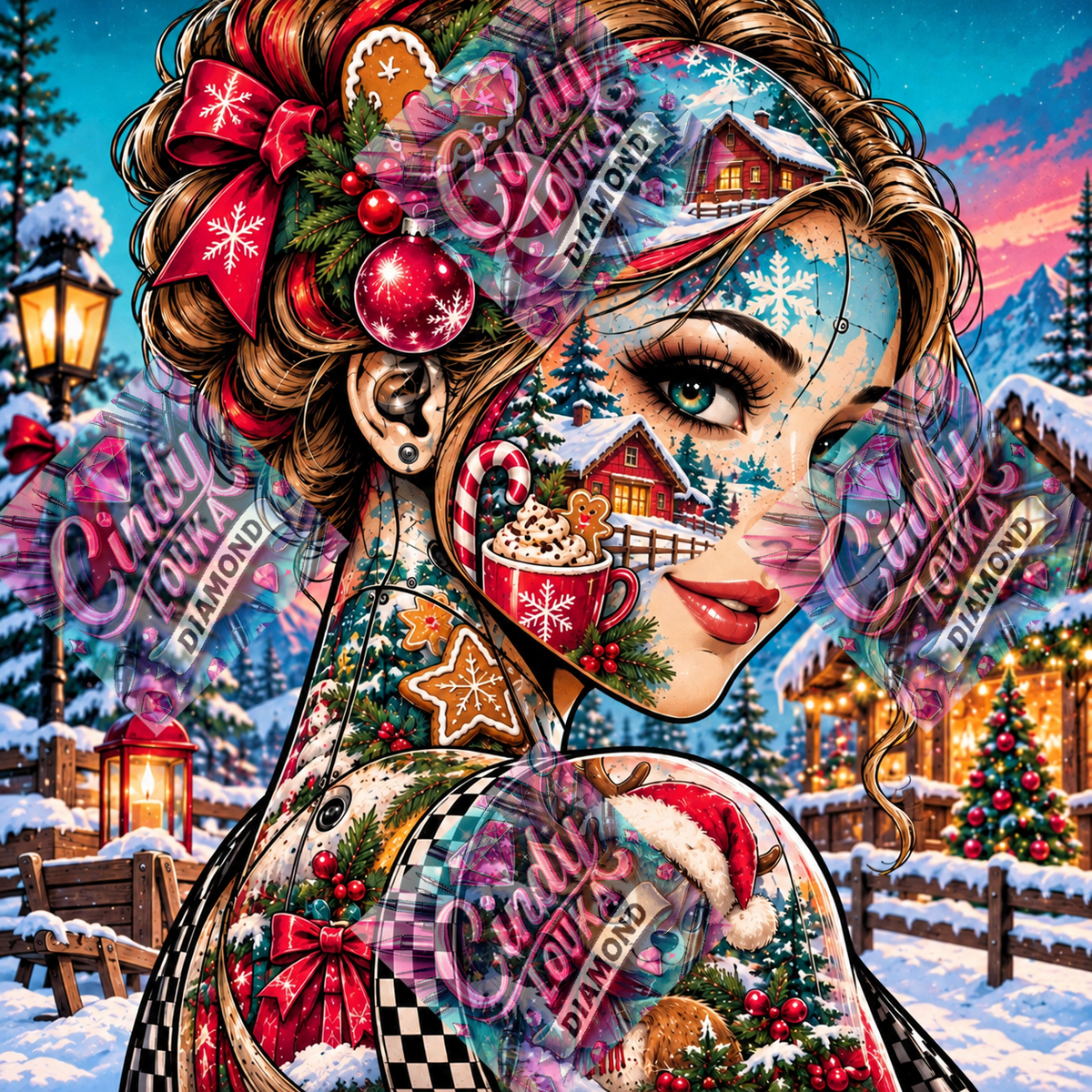 La belle saison de Noël 80x80 cm