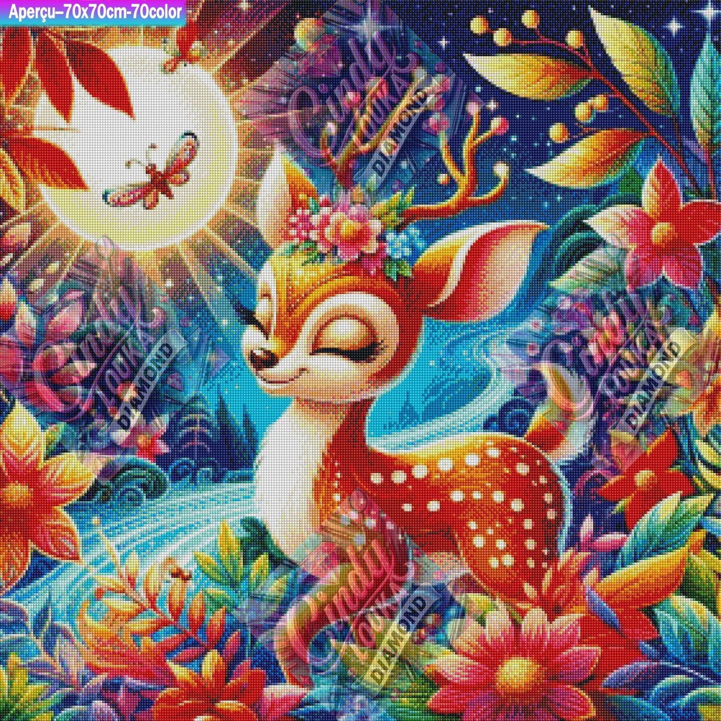 Le Faon des Merveilles 70x70 cm