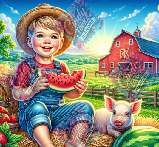 Petit Bonheur à la Ferme 80x80 cm