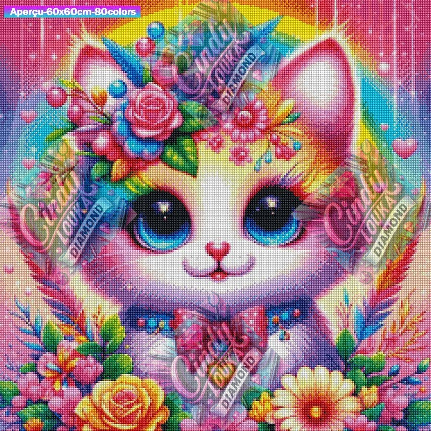 Cœur de Chaton 60x60 cm