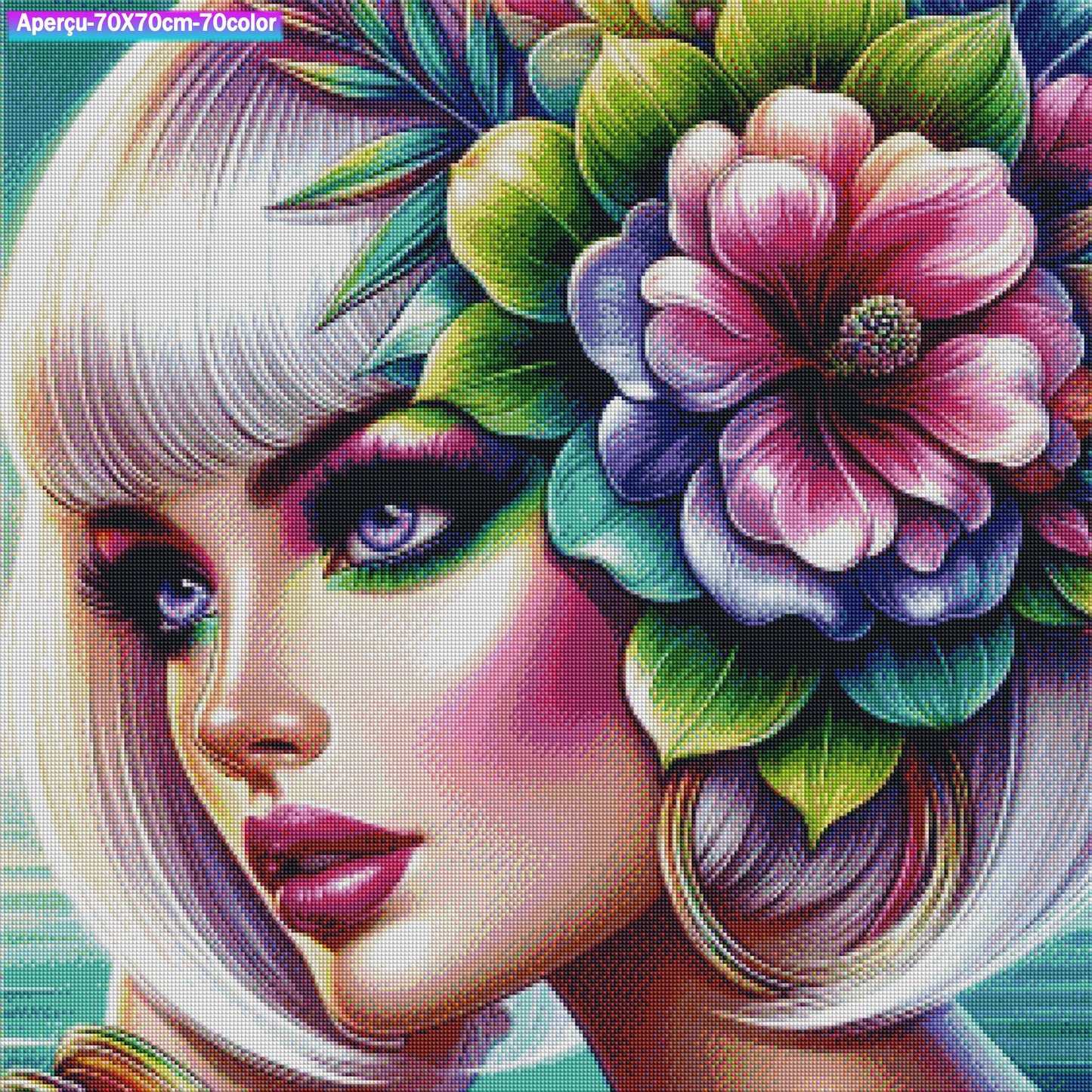 La Déesse Aux Yeux de Velours 70x70 cm