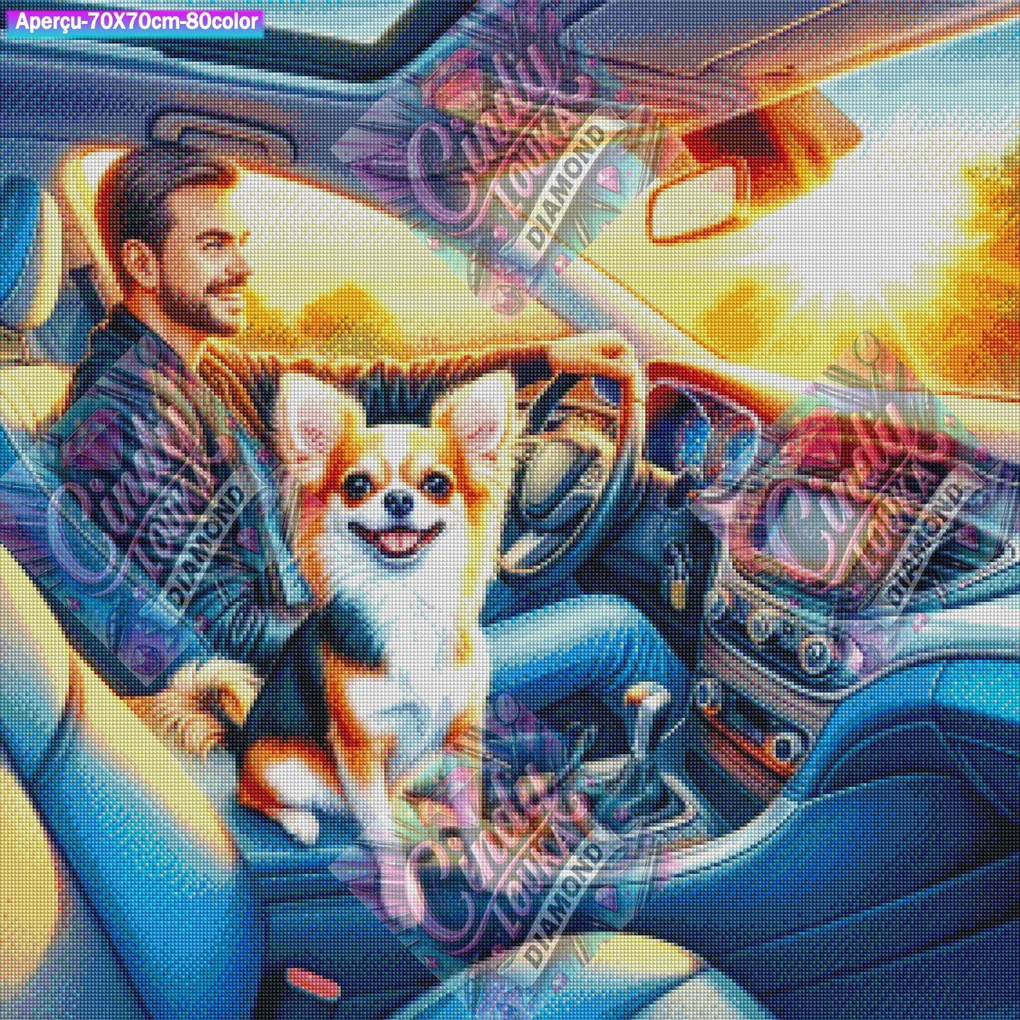 Complicité au Volant 70x70 cm