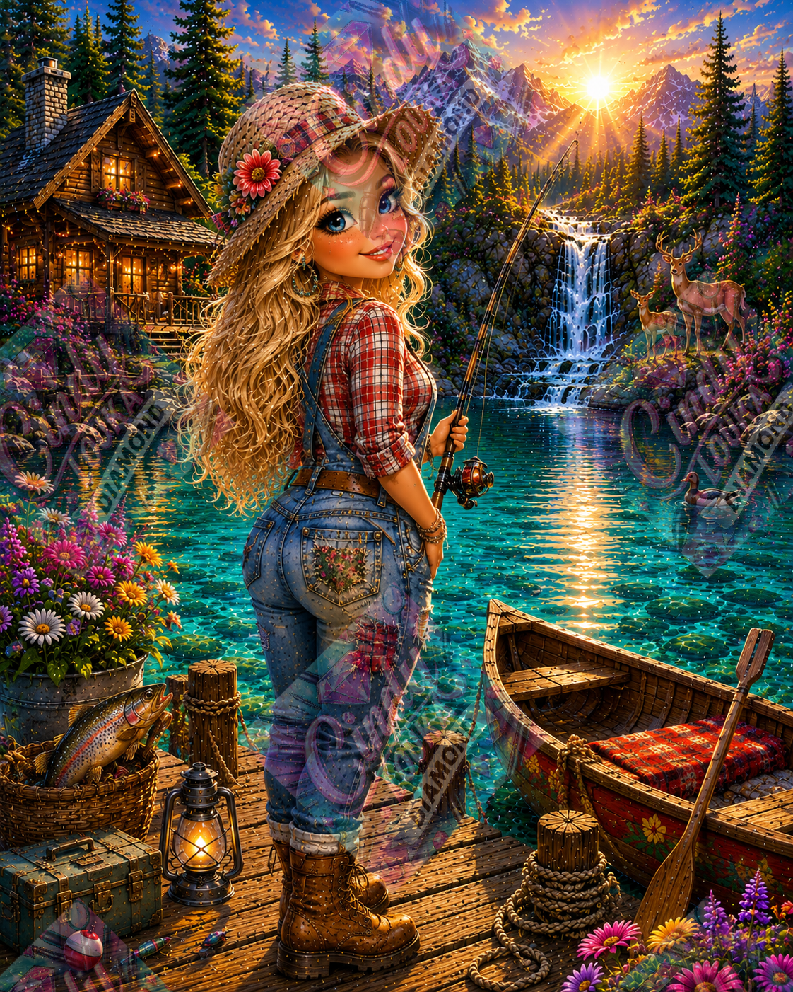 La Pêcheuse des Montagnes 60x80 cm