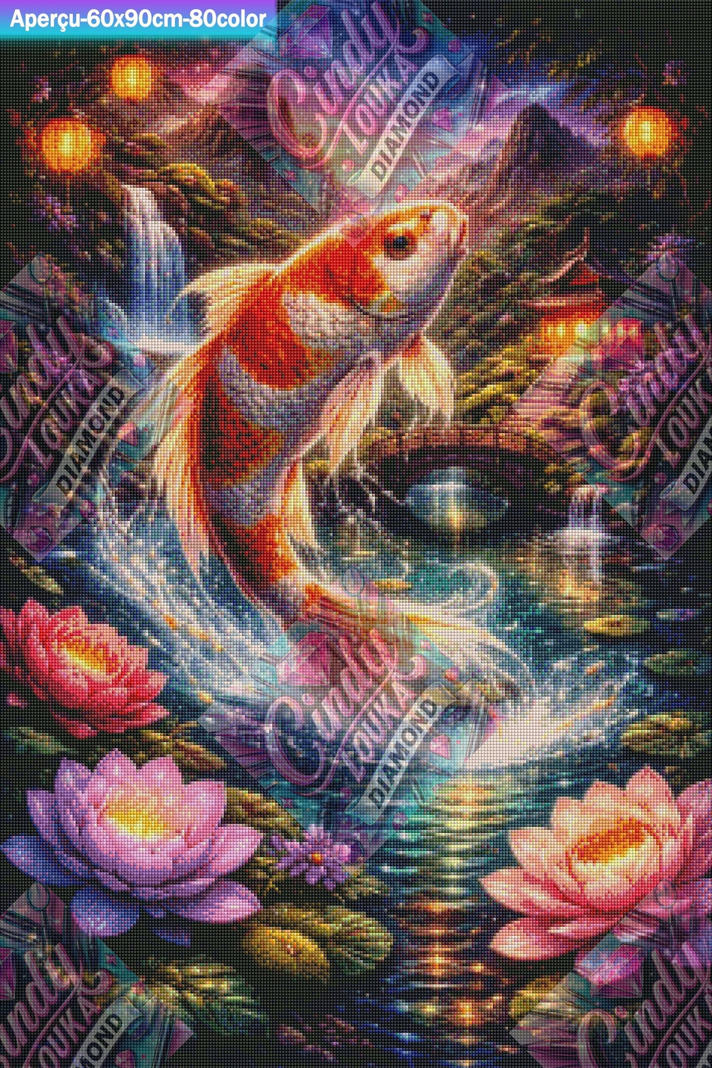 Sérénité du Koï Sacré 60x90 cm