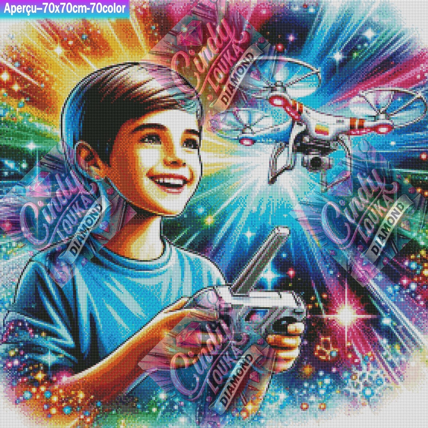 Mission Bonheur : Décollage Immédiat 70x70 cm