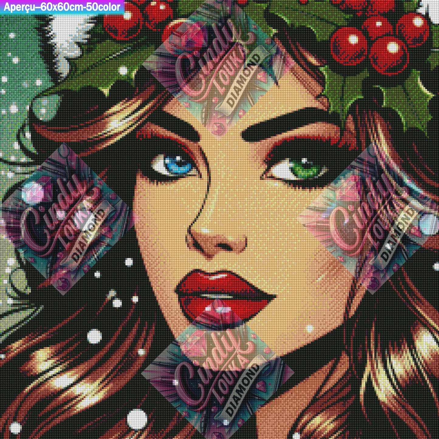 Reine Pop de Noël 60x60 cm