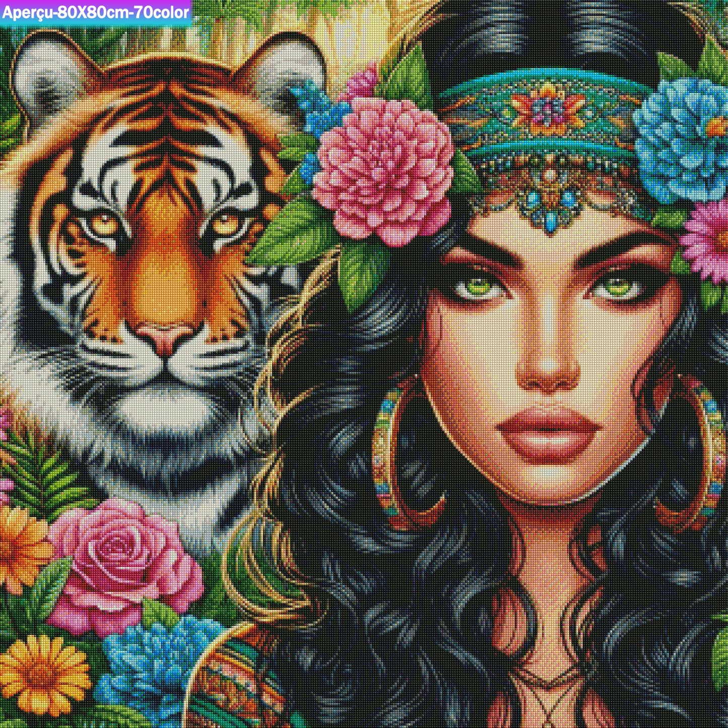 Reine de la Jungle 80x80 cm