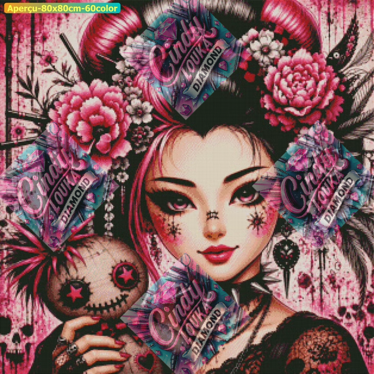 Sakura Envoûtée 70x70 cm