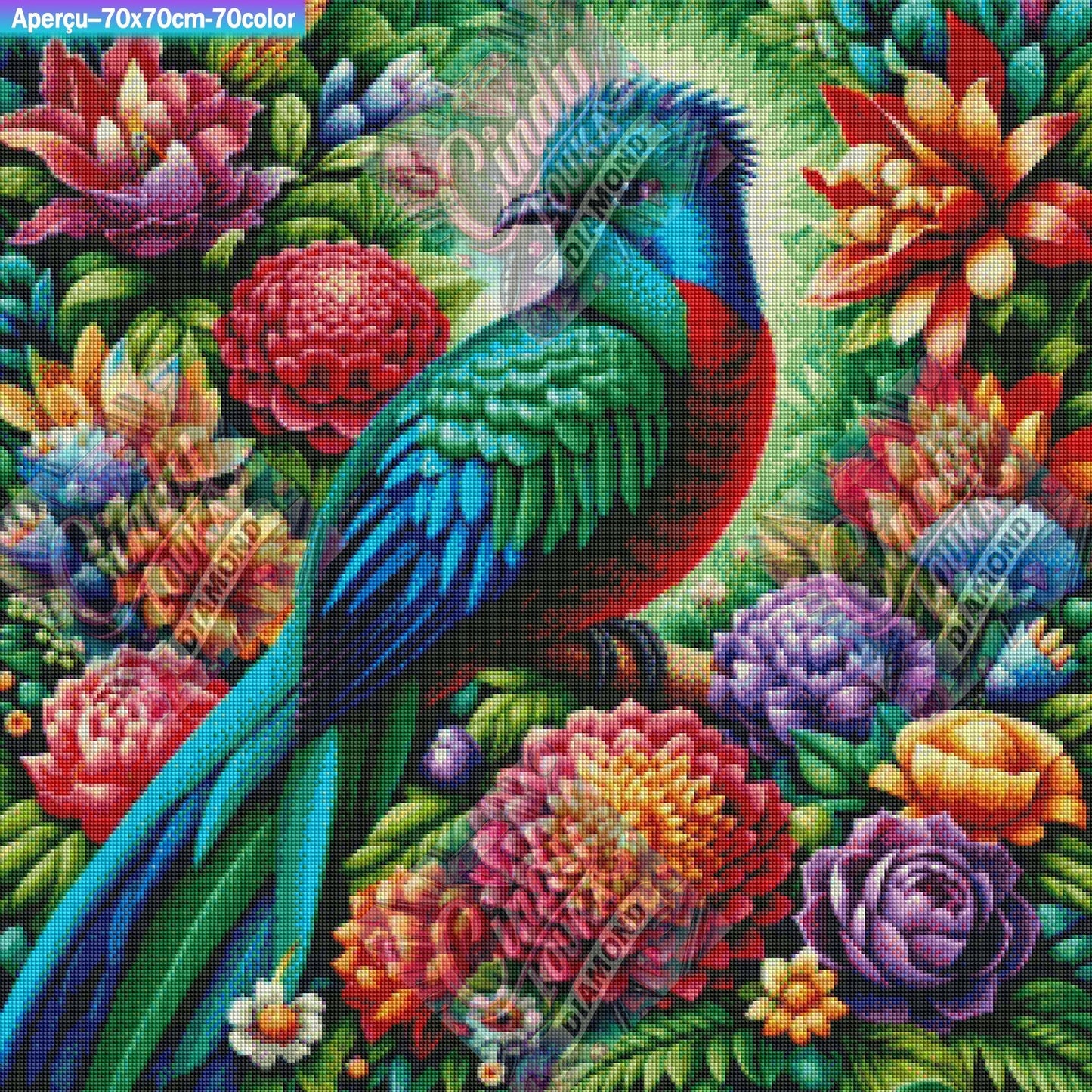 Au Cœur des Pétales 70x70 cm