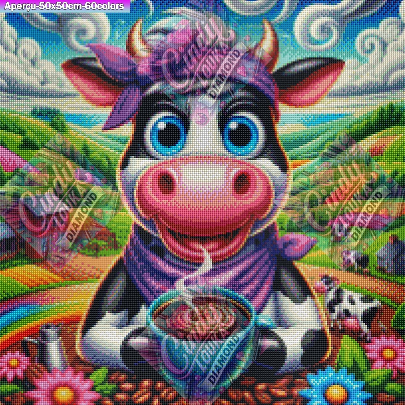 La Vache Cafeinée 50x50 cm