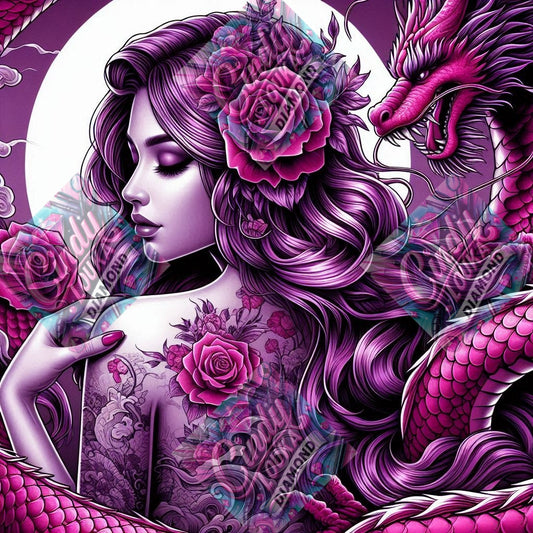 L Étreinte du Dragon 70x70 cm