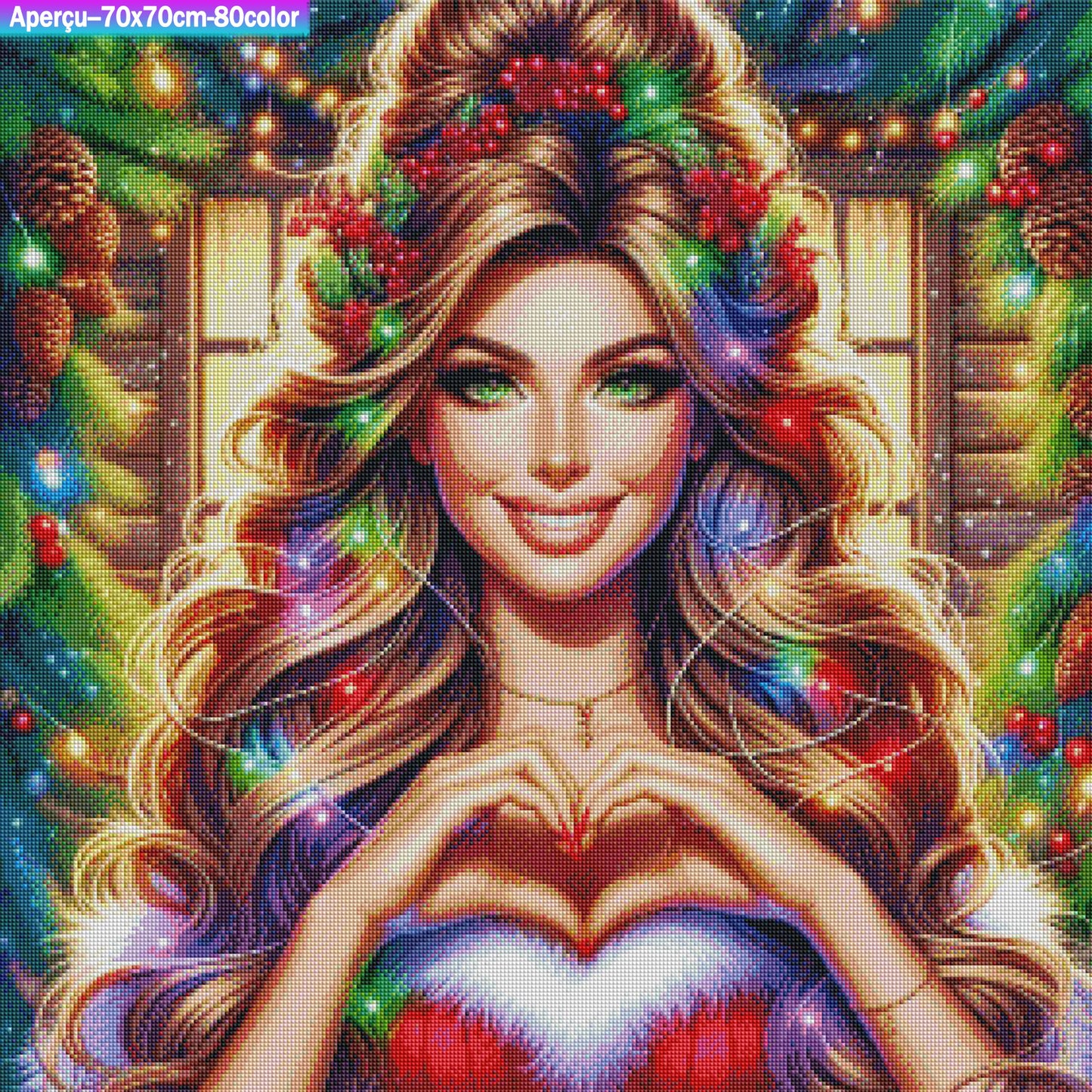 Un Cœur pour Noël 70x70 cm