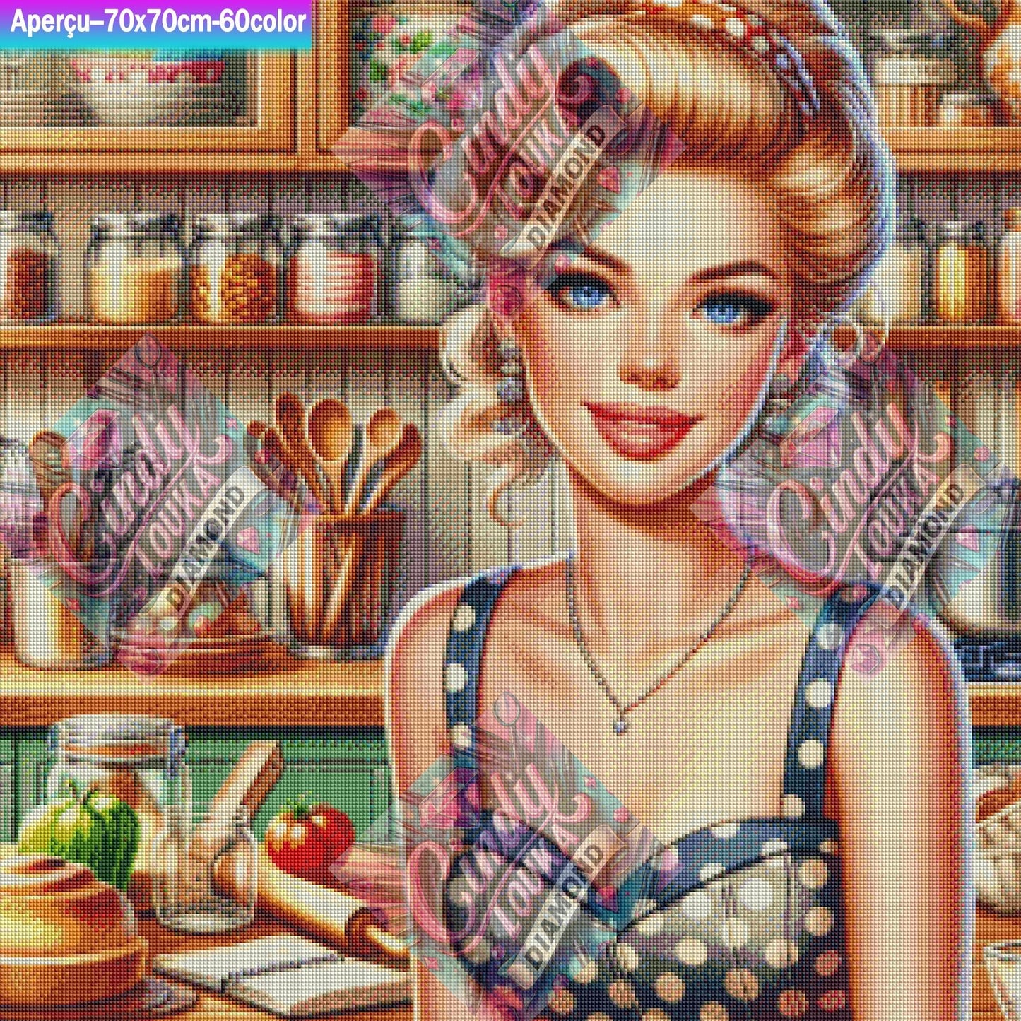 Pin-up gourmande 70x70 cm